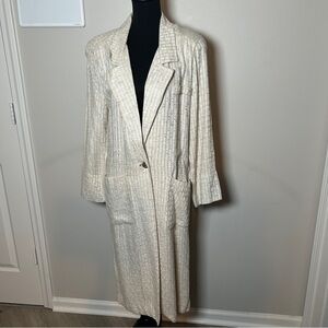 Vintage Ashley Scott Textured Duster Lightweight Coat | 80s 90s Minimalist Layer